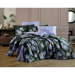 Lenjerie de pat din bumbac satinat pentru pat dublu cu cearșaf Hobby Adriana, 200 x 220 cm, verde, Mijolnir