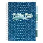 Caiet cu spirala si separatoare Pukka Pad Project Book Glee 200 pag  matematica B5 albastru inchis, Pukka Pad