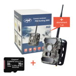 Camera vanatoare PNI Hunting 300C Full HD 3G 12MP Night Vision 56LED + Card 16GB + Abonament 1 an Internet si SMS