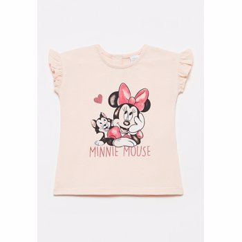 Tricou cu imprimeu cu Minnie Mouse si volane