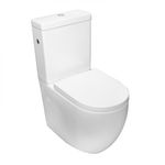 Set vas wc stativ rimless Foglia Oslo cu rezervor si capac soft close inclus, alb lucios