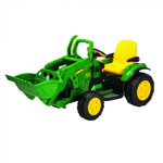 Tractor electric Peg Perego JD Ground Loader, 12V, 3 ani +, Verde / Galben, Peg Perego