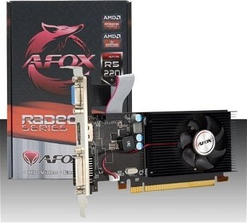 Placă grafică AFOX AFOX Radeon R5 220 1 GB DDR3 64 biți DVI HDMI VGA LP, AFOX