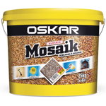Tencuiala decorativa mozaicata Oskar Mosaik, granulatie 1.2-1.8 mm, interior/exterior, piatra colorata 9718, 25 kg, Oskar