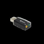 Adaptor Audio SBOX USBC-11 5.1/3D USB 2.0 la Jack 3.5 mm Audio + Microfon, Negru, SBOX
