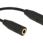 Adaptor Audio Stereo Jack 3.5 mm 4 pini M-M 13cm, Delock 65896, Delock