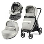 Carucior 3 In 1, Peg Perego, Book Plus S, Titania, baza i-Size inclusa, Luxe Pure, Peg Perego