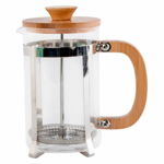 Cafetieră cu Piston DKD Home Decor Bambus Oțel Sticlă borosilicată (600 ml), DKD Home Decor