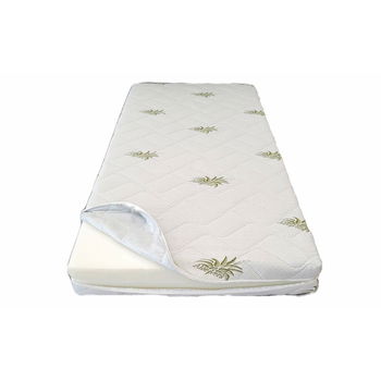 Husa saltea 120x200x25, Aloe Vera, matlasata,  lavabila, detasabila, cu fermoar 4 laturi