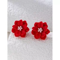 Cercei Floare Rosie si Perla, Inovius