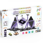 Set de constructie magnetic Supermag Projects Tehnicolor, 85 piese, Supermag