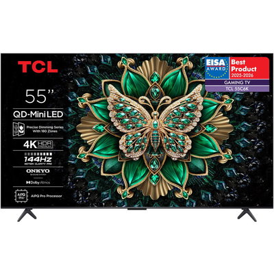 Televizor TCL QD-MiniLed 55C6K, 139 cm, Smart Google TV, 4K Ultra HD, 100Hz, Clasa F (Model 2025)