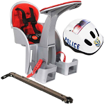 Scaun bicicleta copii SafeFront Clasic pozitie montare centru 15 kg si casca protectie XS 44-48 Police WeeRide grirosu, WeeRide
