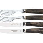 Set 2 furculite si 2 cutite pt friptura Churrasco in cutie de lemn