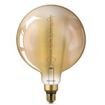Bec LED vintage (decorativ) Philips Classic giant, E27, 5W (25W), 300 lm, 2000K, flacara, Gold