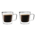 Set 2 cani pentru cafea Vialli Design Diva, Sticla, 80 ml, Transparent