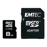 Card de memorie Emtec ECMSDM8GHC4, microSDHC, 8GB, Clasa 4 + Adaptor SD