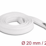 Plasa/Organizator cabluri cu fermoar 2m x 20mm Alb, Delock 20827, Delock