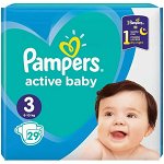Scutece pentru Bebelusi - Pampers Active Baby, marimea 3 (6-10 kg), 29 buc, Pampers