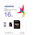Card Micro SDHC Premier 16GB UHS-I U1 Clasa 10 + adaptor SD AUSDH16GUICL10-RA1, ADATA