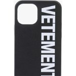 Vetements Leather 12 Pro Iphone Case With Maxi Logo Black, Vetements