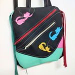 Rucsac handmade multicolor cu pisicute ,unicat, Shopika