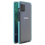 Husa Spate Upzz Spring Samsung Galaxy A51, Silicon 1mm ,rezistenta La Socuri ,transparenta Cu Margine Albastru Deschis