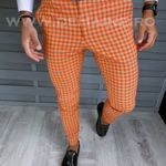 Pantaloni barbati eleganti portocalii B1880 9-5 e B2-7, 