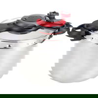 Oala sub presiune Tefal Clipso Minut Easy, 6 l, rosu/negru, Tefal