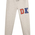 DKNY, Pantaloni sport din bumbac cu logo, Corai, Gri deschis melange, Albastru, 174 CM