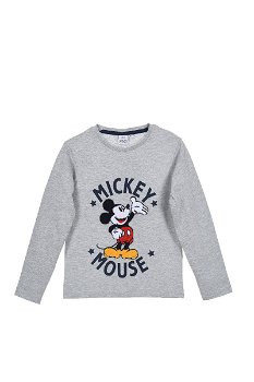 Tricouri / Tricou cu maneca lunga si imprimeu Mickey Mouse, Gri