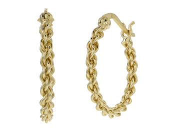 Bijuterii Femei Argento Vivo Mini Twist Chain Hoop Earrings Gold, Argento Vivo
