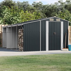 vidaXL Sopron de gradina verde 277x365 5x179 cm otel zincat