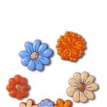 Crocs, Set de talismane pentru saboti cu model floral Jibbitz - 5 piese, Multicolor