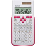 Calculator birou canon f715sgwh, 16 digiti, display lcd 2 linii, alimentare solara si baterie, 250 functii, culoare: alb + magenta.