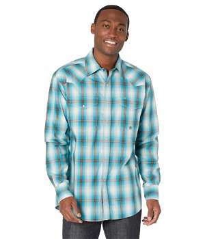 Imbracaminte Barbati Roper Teal Ombre Plaid Western Shirt with Snaps Blue, Roper
