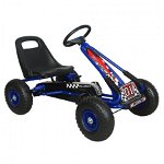 Kart cu pedale, volan si roti gonflabile Racer Air Kidscare, Albastru, KidsCare