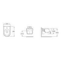 Set vas WC si bideu suspendat, Fluminia, Minerva, Alb, Fluminia