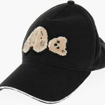 Palm Angels Solid Color Cap With Teddy Bear Embroidery Black, Palm Angels