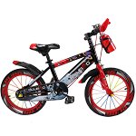 Bicicleta copii 5-7 ani cu roti ajutatoare Genesis, 16 inch, rosu