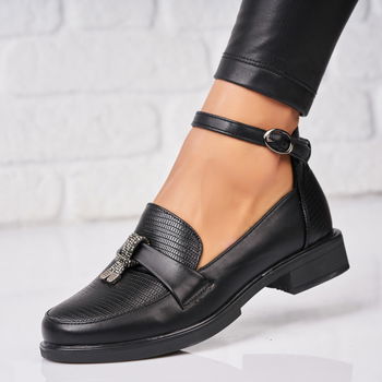 Pantofi dama casual Negri din Piele Ecologica Yasmeen A4768, Piaodu