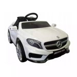 Masinuta electrica cu telecomanda, roti EVA, scaun piele Mercedes GLA45 - Alb, R-Sport