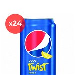 Bax 24 bucati Suc carbogazos Pepsi Twist, 0.33L, doza, Romania