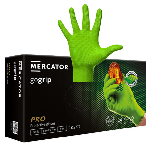 Manusi nitril mecanic auto verzi Gogrip
