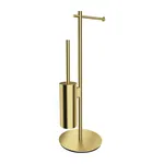 Perie pentru wc freestanding cu suport hartie igienica Omnires Modern Project Bronz Periat, Omnires