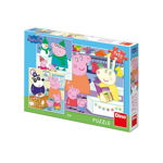 Puzzle 3 in 1 Purcelusa Peppa - Dupa-amiaza fericita (3 x 55 piese), Dino