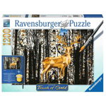 Ravensburger Puzzle Ravensburger Touch of Gold: Cerbul in Birkenwald, 1200 piese, editie limitata (19936)
