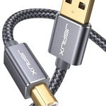 Cablu USB pentru imprimanta JSAUX, gri, 2 m