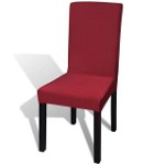 Husă elastică pentru scaun, culoare bordeaux, set 6 bucăți, Casa Practica