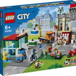LEGO 60292 City Town Centre Building Set with Toy Motorbike, Bike, Truck, Road Plates and 8 Minifigures
